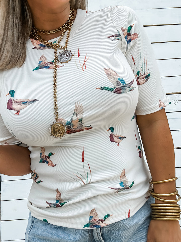 Fly Away Mallard Knit Top