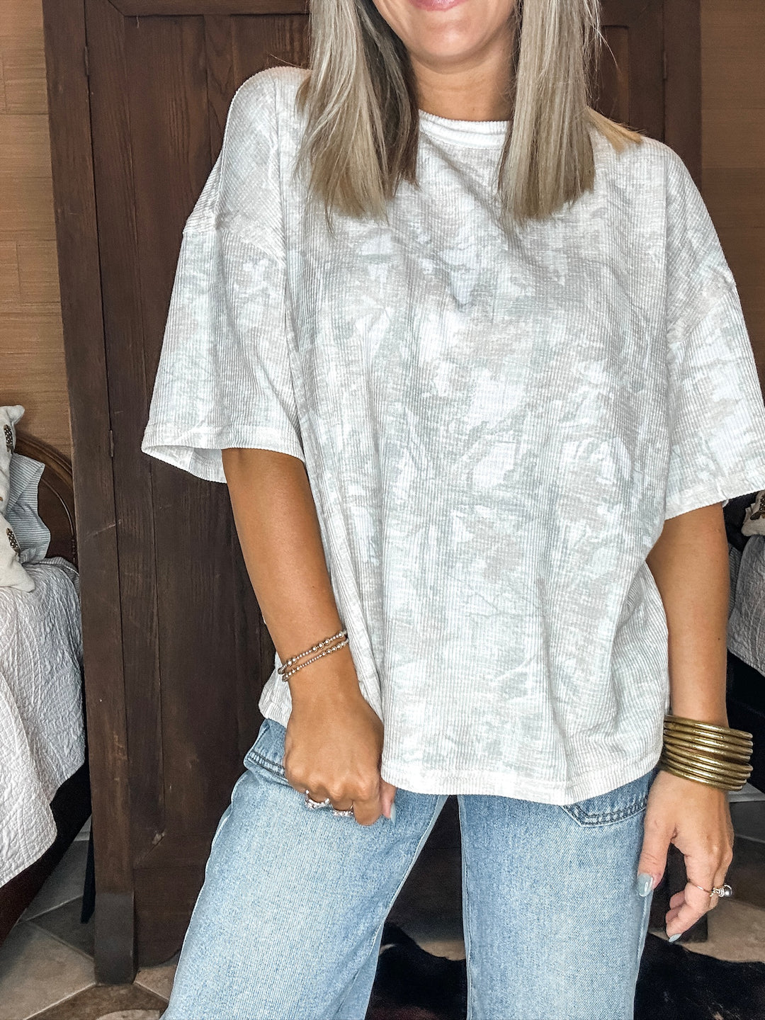 Roam Free Ribbed Camo Top