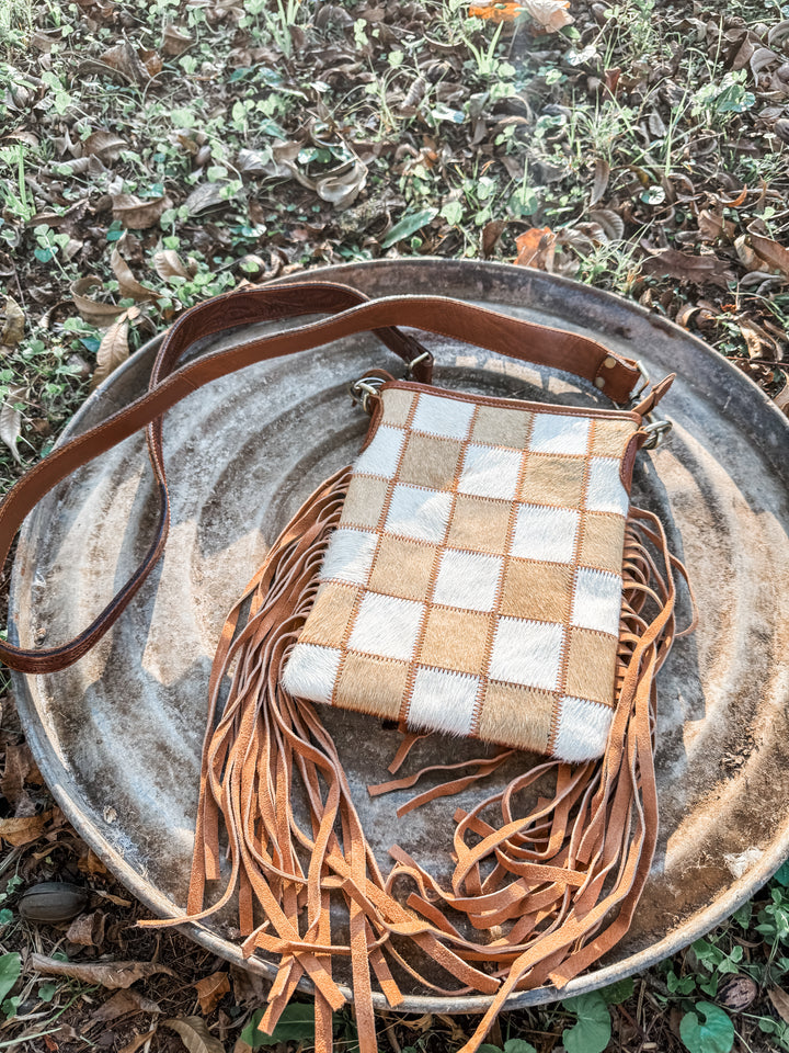Stockdale Checkered Fringe Purse