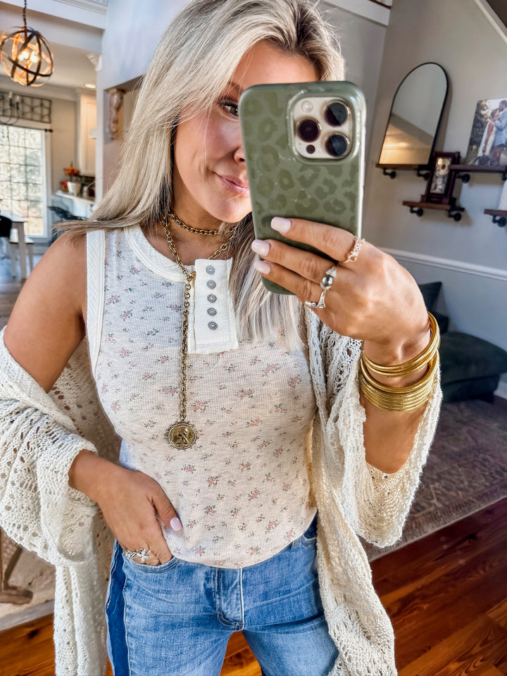 Little Things Dainty Floral Tank