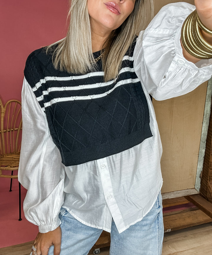 The Daily Knit Blouse - Black DOORBUSTER