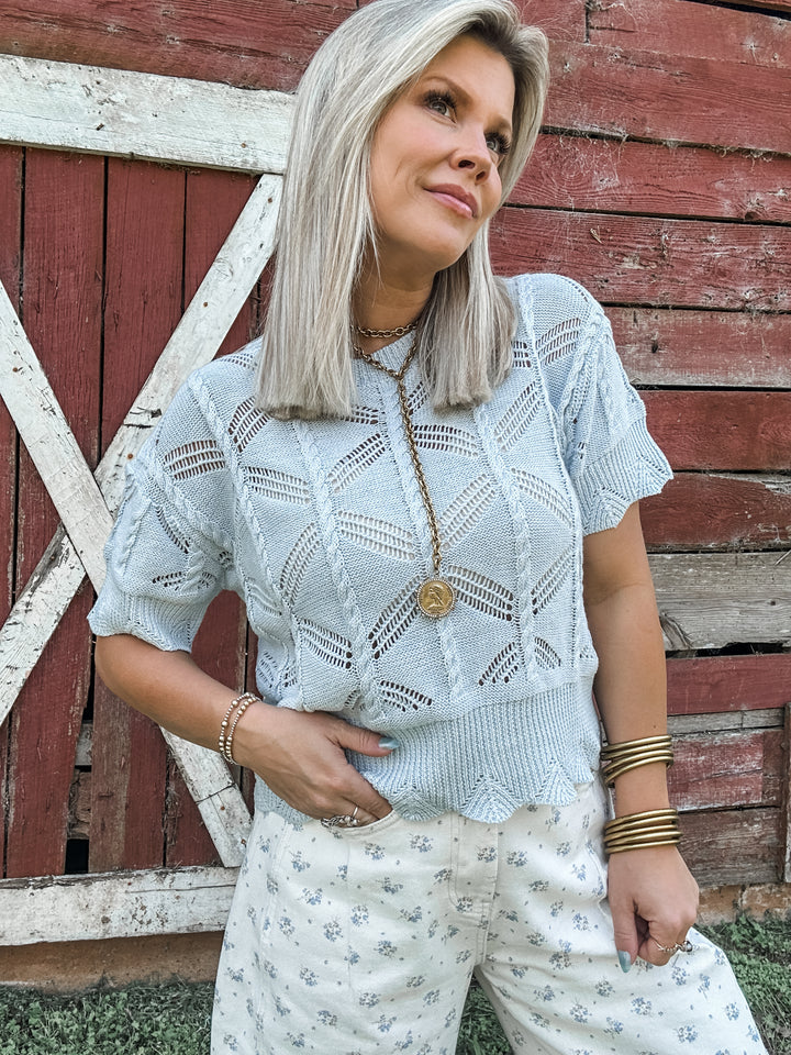 Sweet Sky Knit Sweater Top