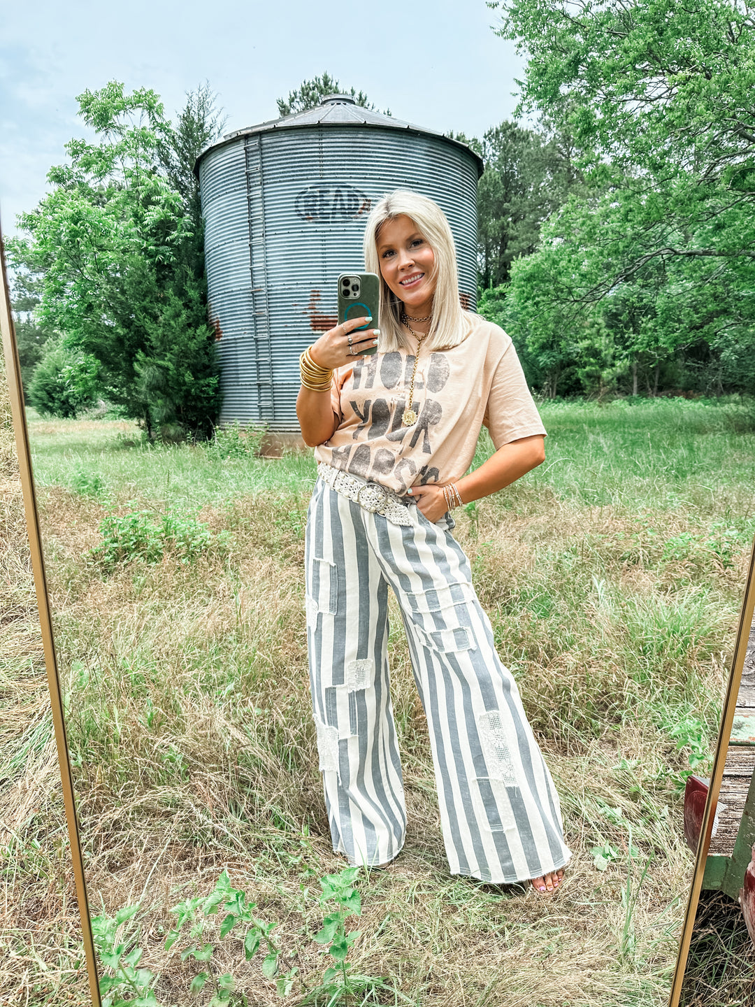Elevated Edge Charcoal Stripe Bottoms