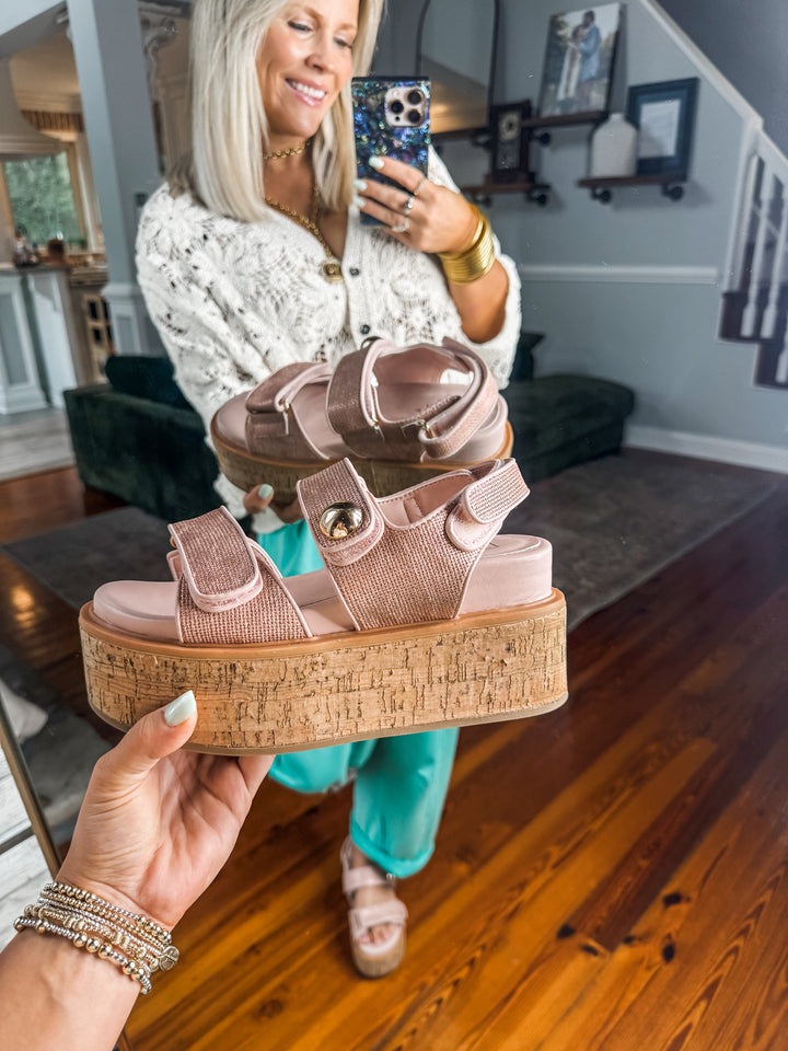 Blush Woven Lucille Sandal