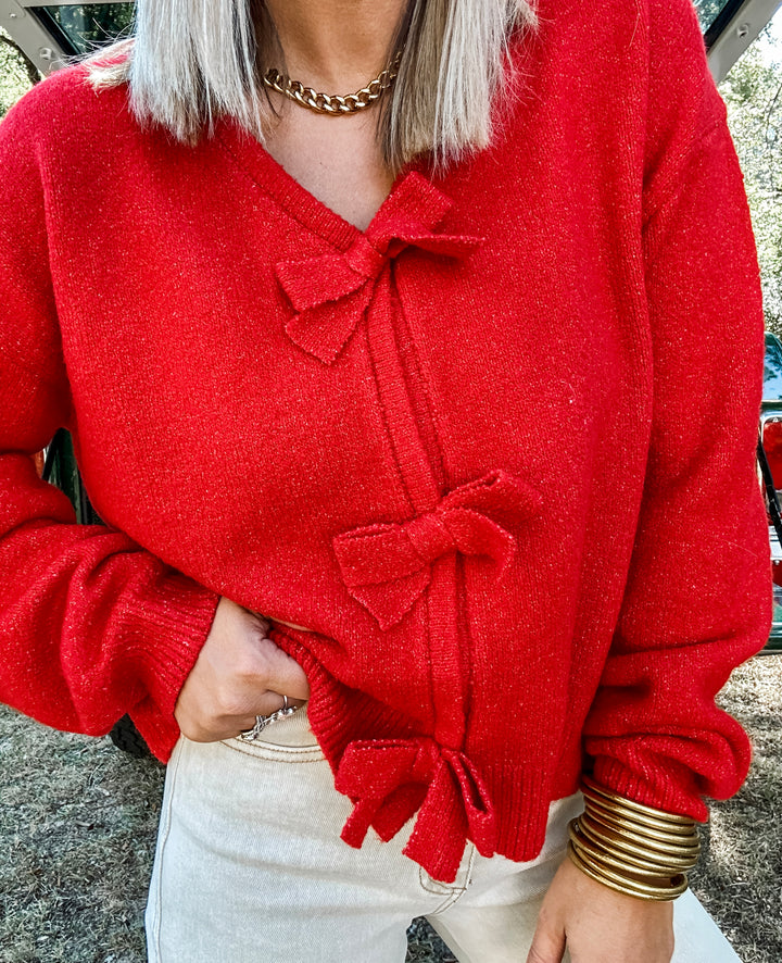 Santa Baby Bow Front Sweater