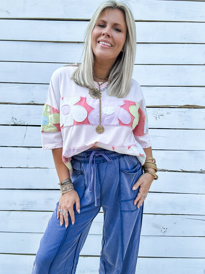 Petal Pop Floral Patchwork Top
