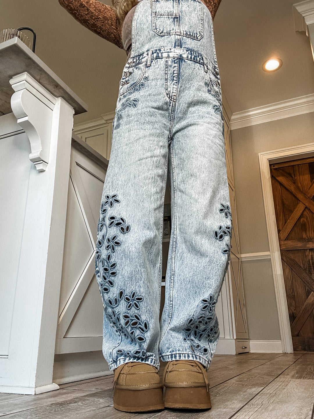 Denim Daydreams Eyelet Overalls