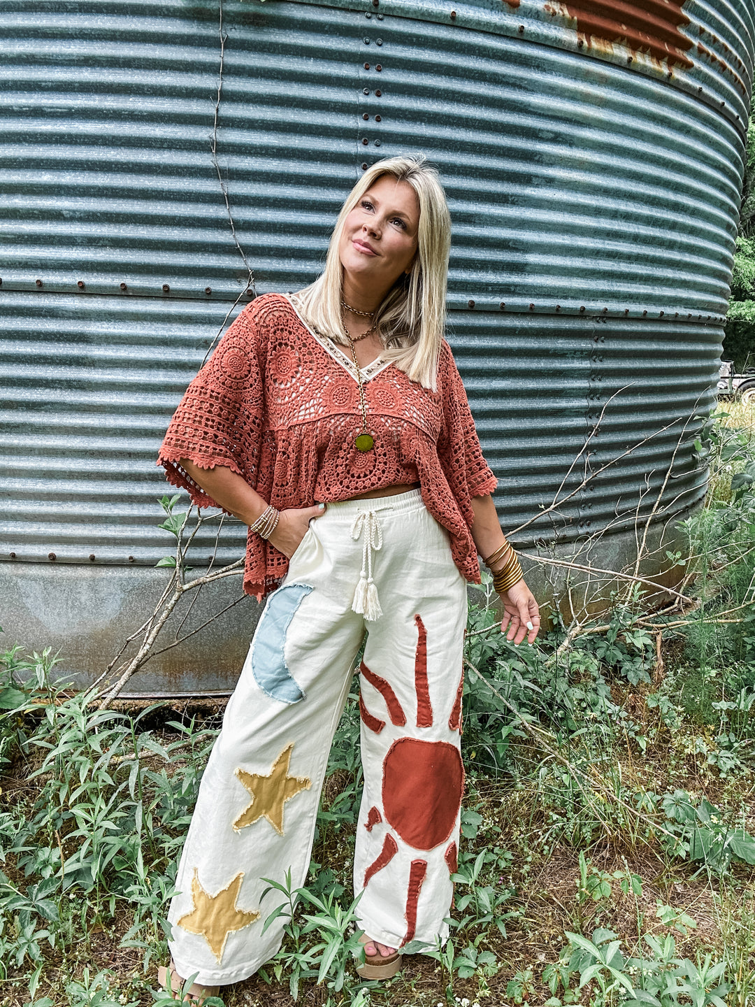 Cosmic Cowgirl Wide Leg Bottoms
