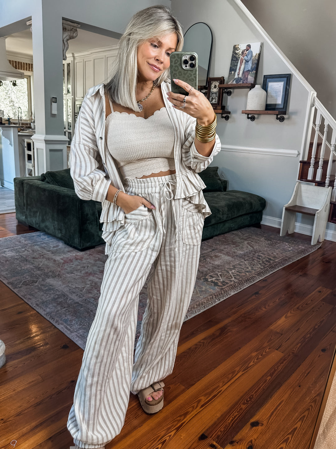 Calm Current Stripe Set - Taupe
