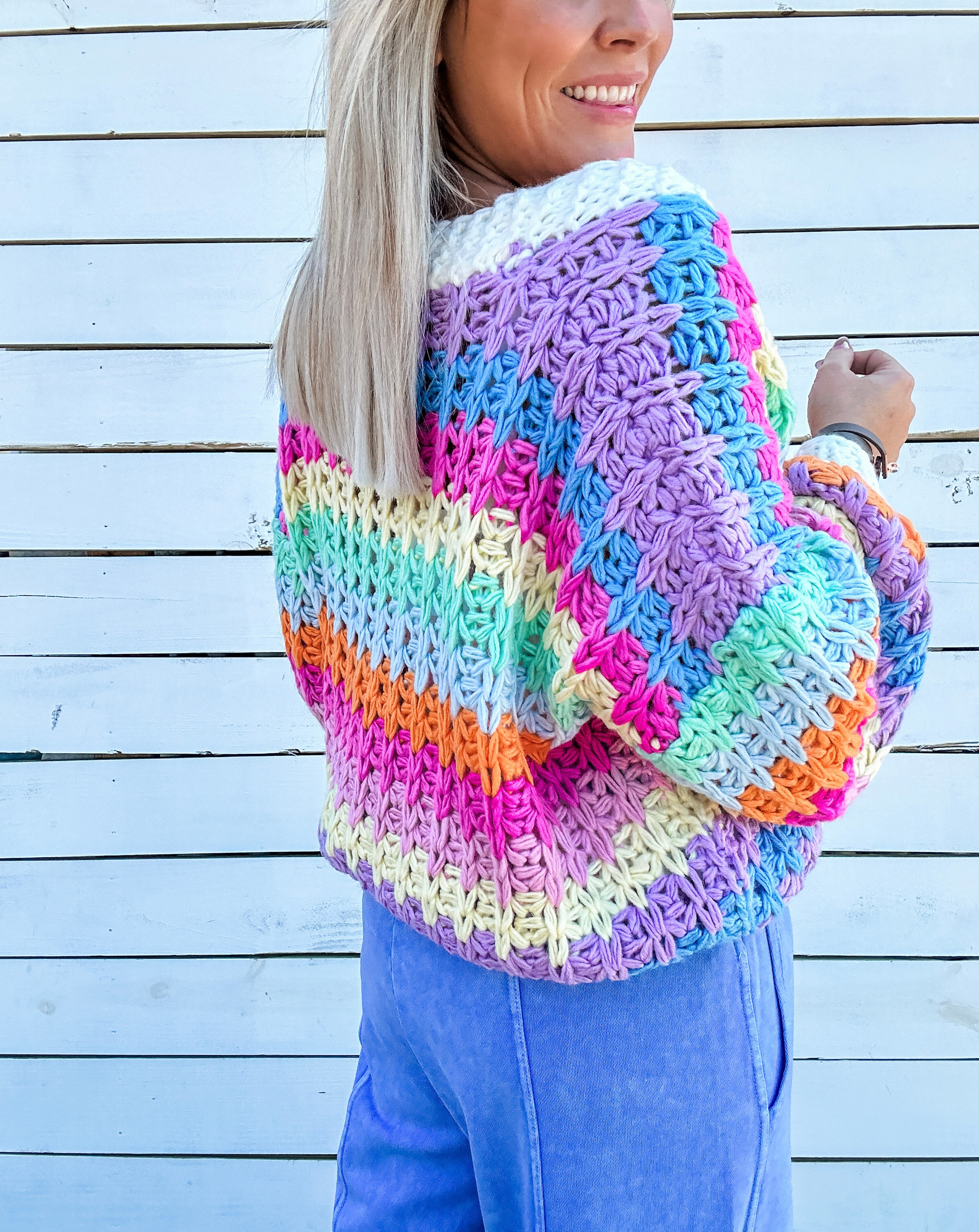 Painted Sky Chunky Knit Rainbow Cardigan – Hitchin' It Boutique