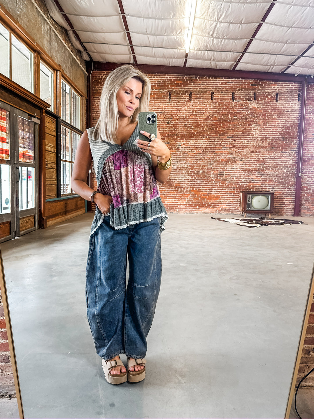 Downtown Dark Wash Barrel Denim