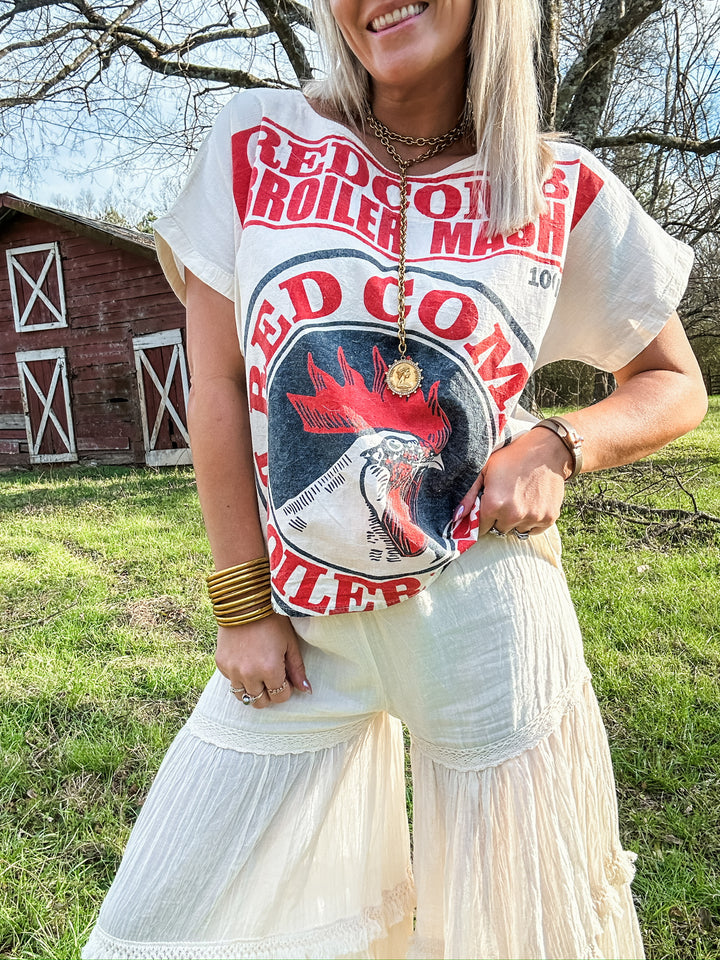 Rooster Round Neck Top
