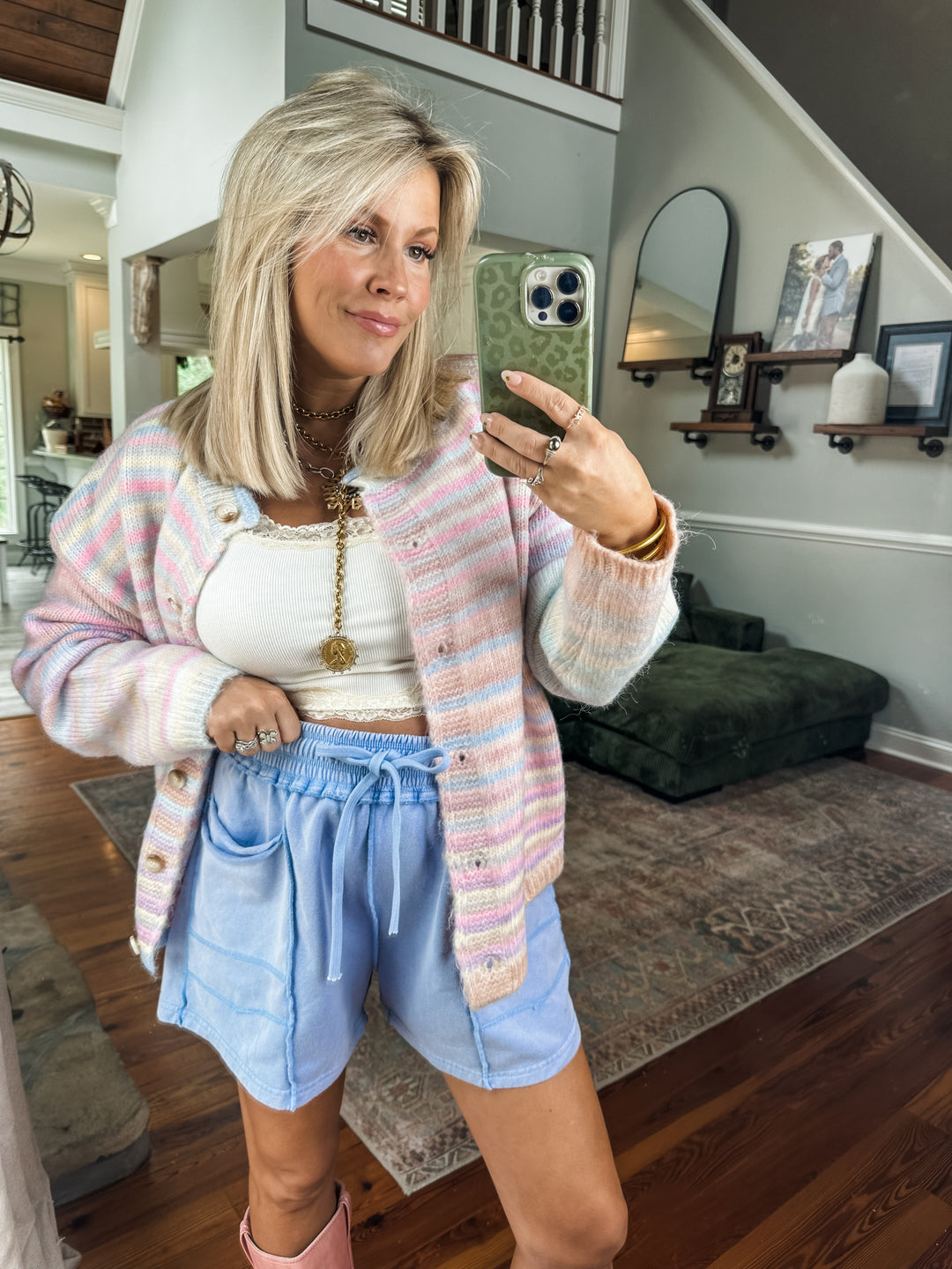 Rainbow Rush Cardigan - Bubblegum
