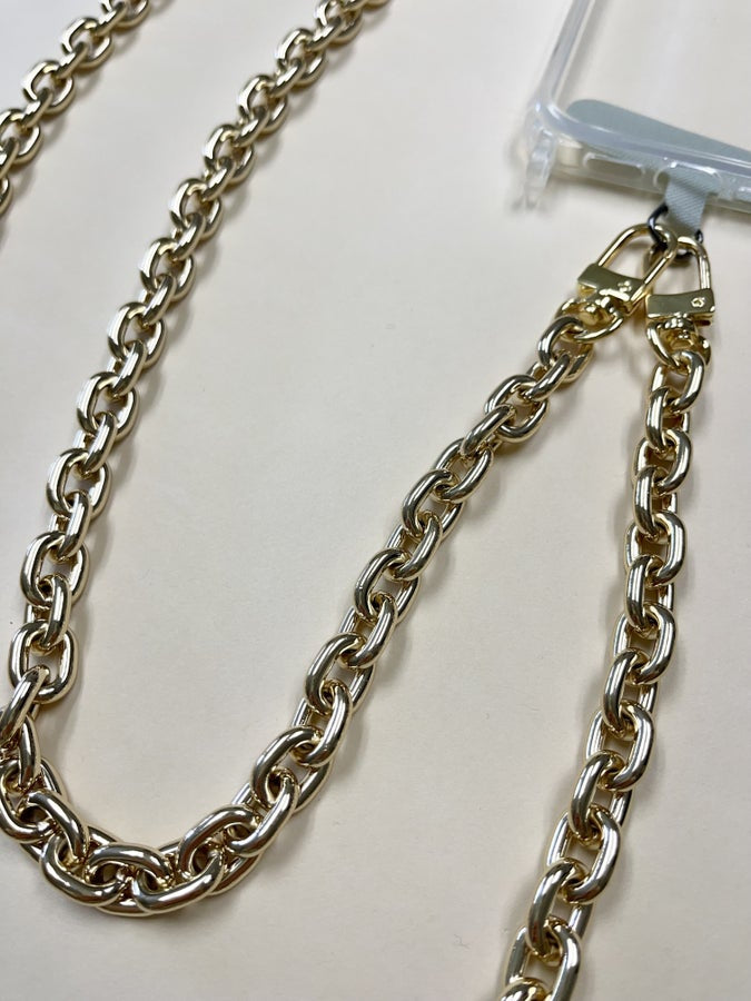 47" Gold Plated Oval Chain With Double Clasp