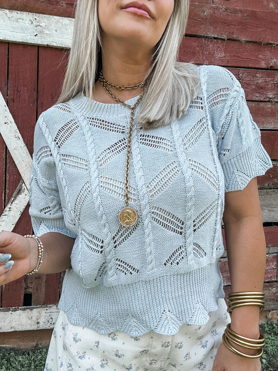 Sweet Sky Knit Sweater Top