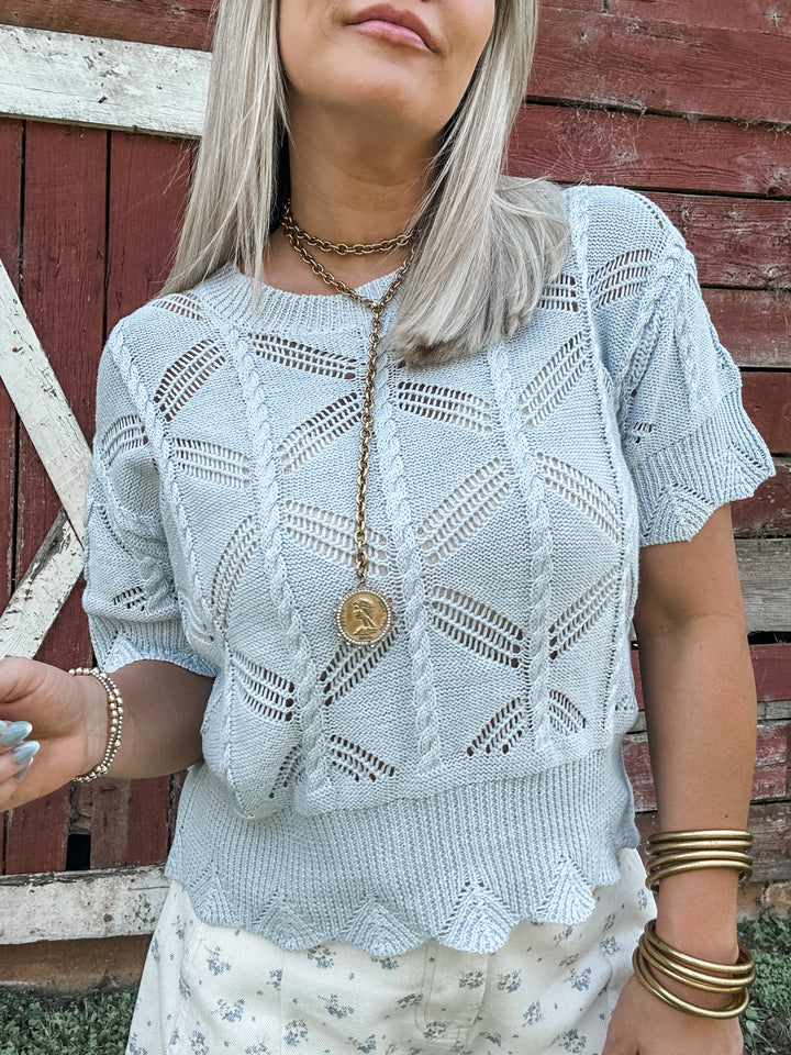 Sweet Sky Knit Sweater Top