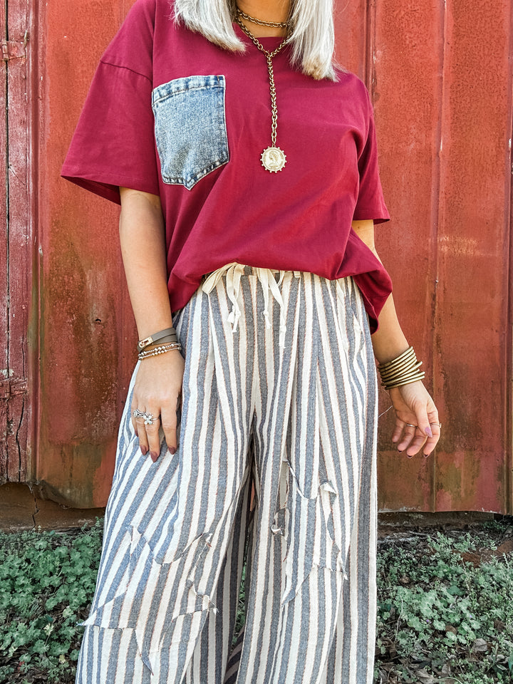 Surprise Me Top - Burgundy
