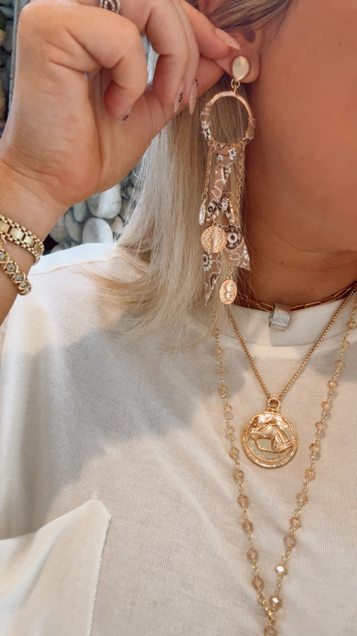 Bandana & Gold Mix Dangles