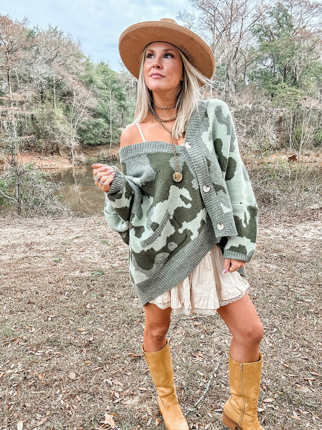 Camo Comfort Oversized Cardigan