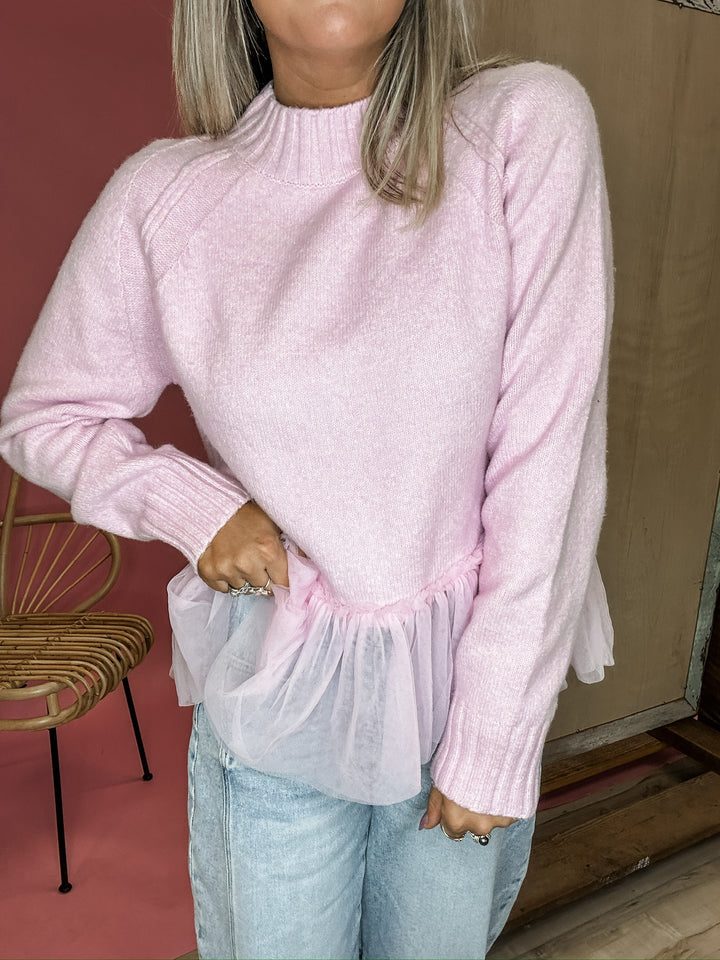 Wild Petal Mesh Peplum Top DOORBUSTER