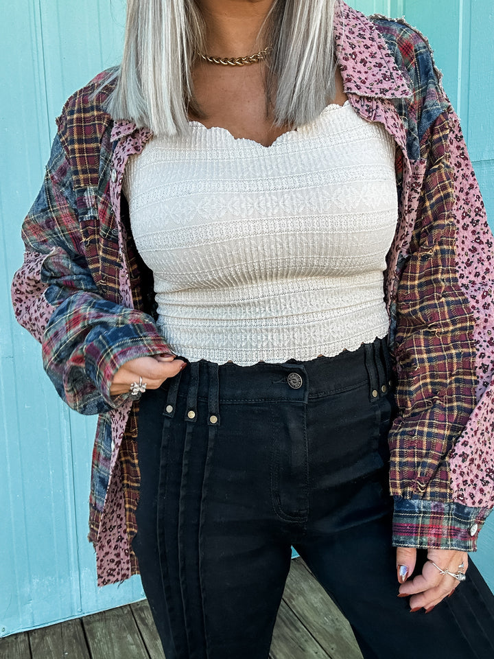 Easy Edge Black Pleated Denim