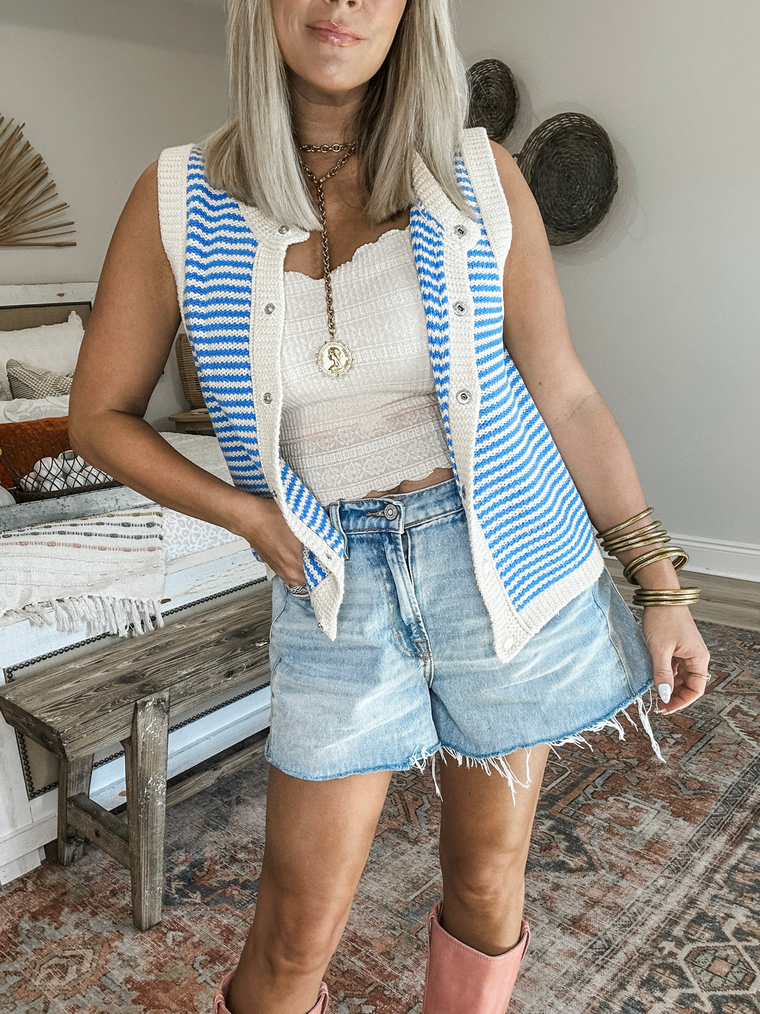 Blue Skies Stripe Top