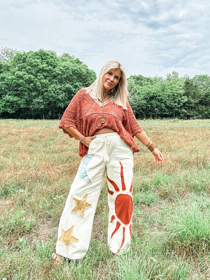 Cosmic Cowgirl Wide Leg Bottoms