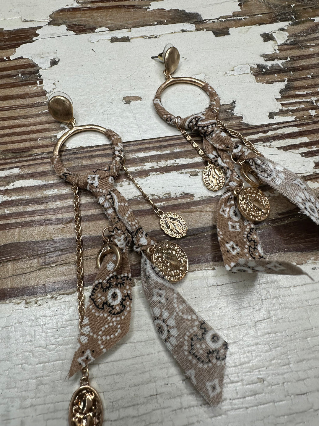 Bandana & Gold Mix Dangles