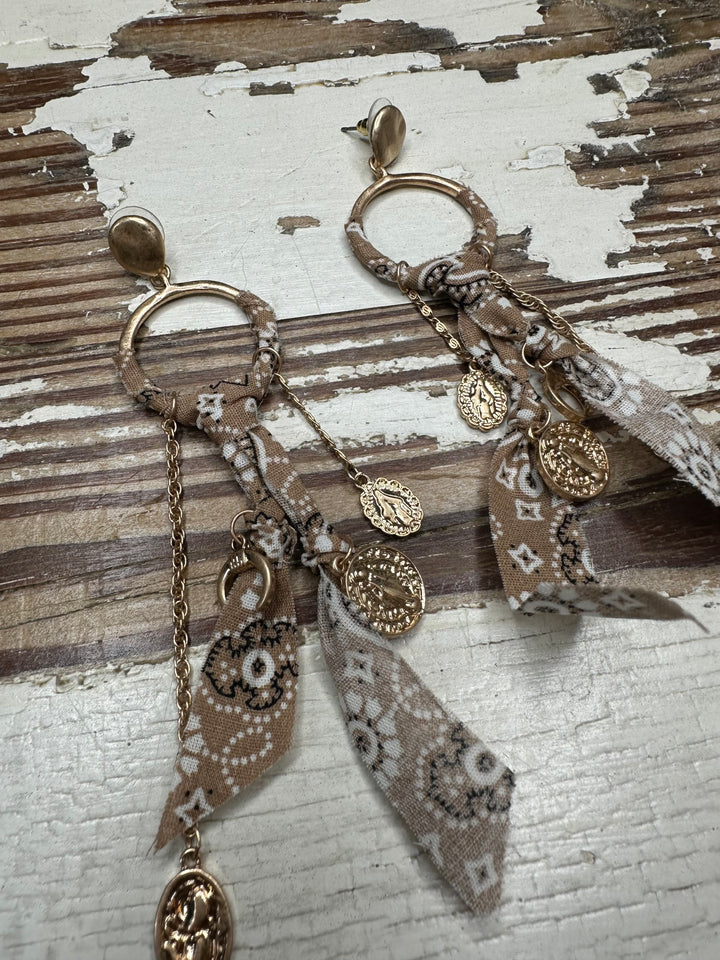 Bandana & Gold Mix Dangles