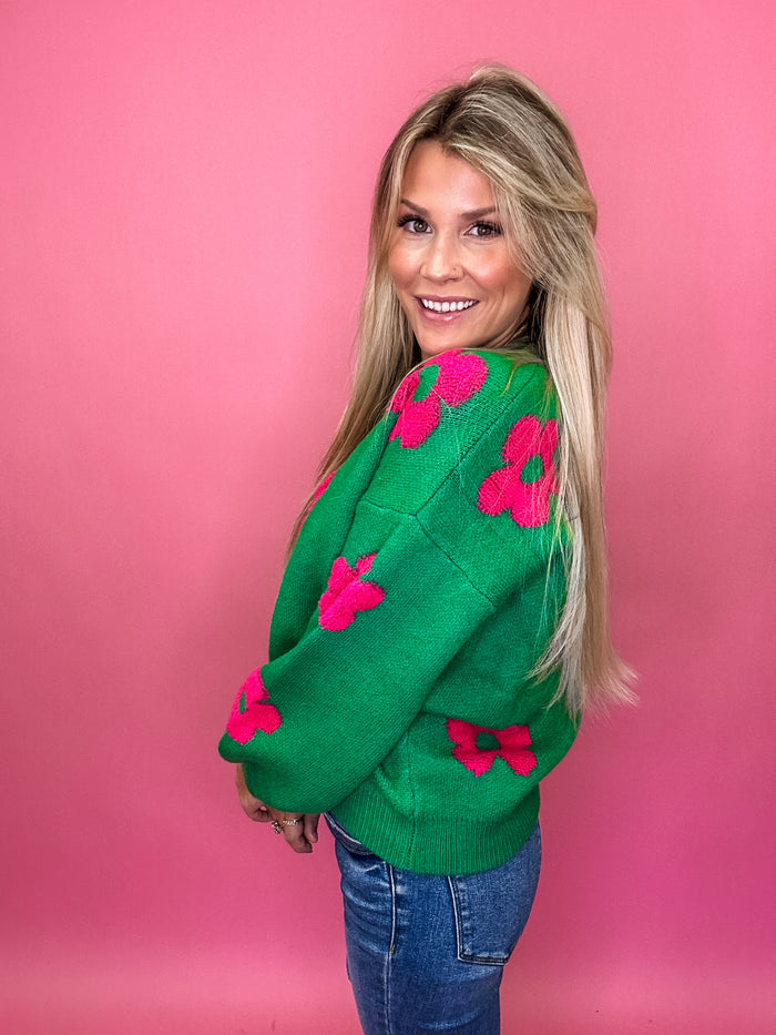 Smell The Flowers Embroidered Sweater