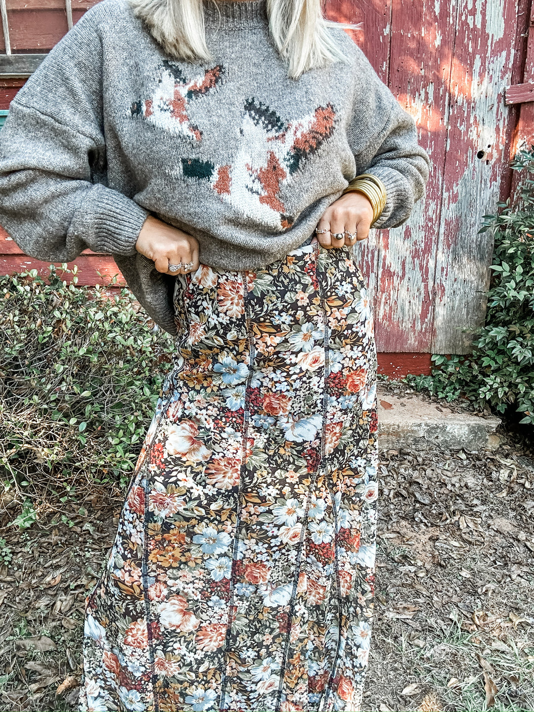 Vintage Soul Floral Maxi Skirt