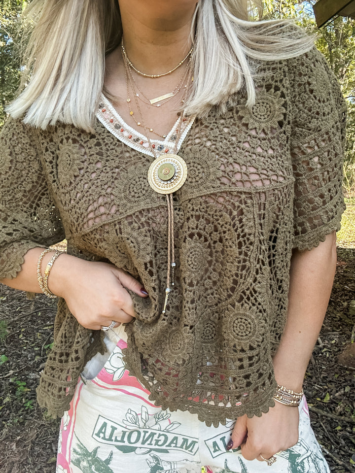 Fine Edge Top - Olive