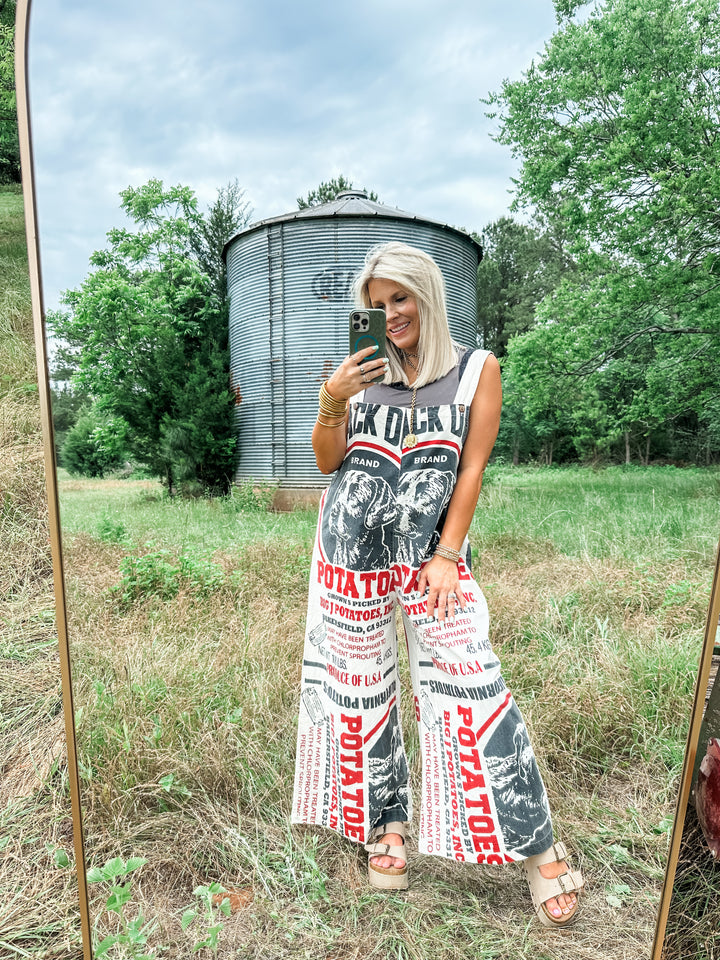 Vintage Dog Print Jumpsuit