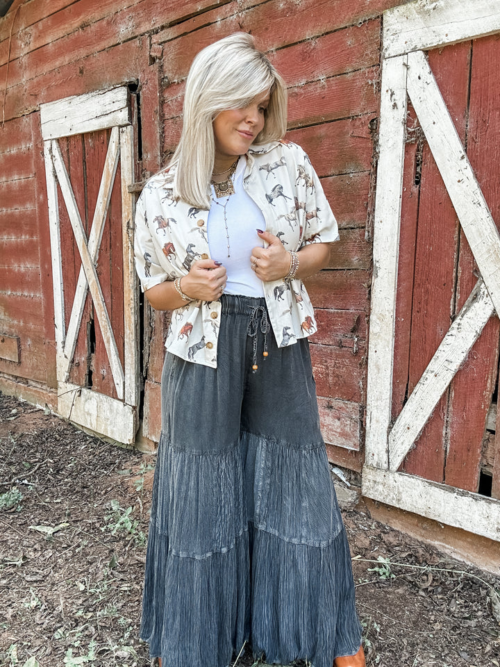 Good Ole Days Horse Print Top