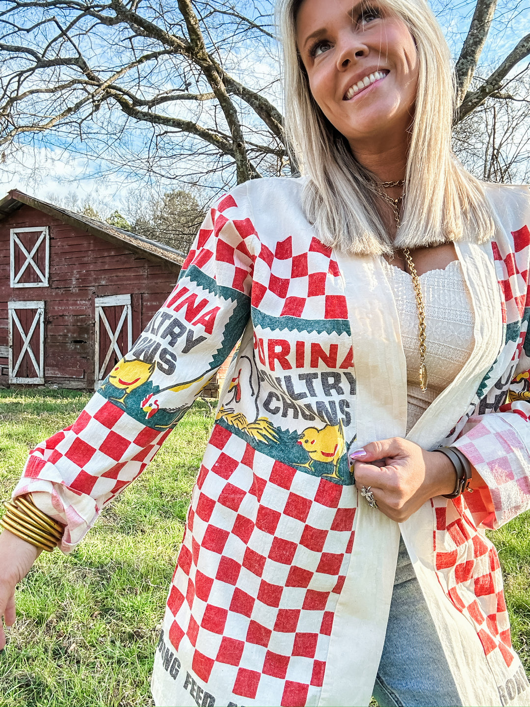 Poultry Checkered Cardigan