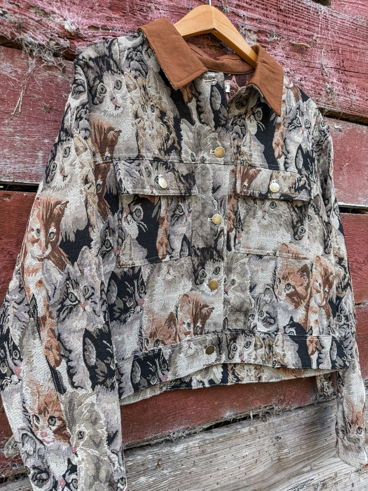 Cat Collage Vintage Jacket