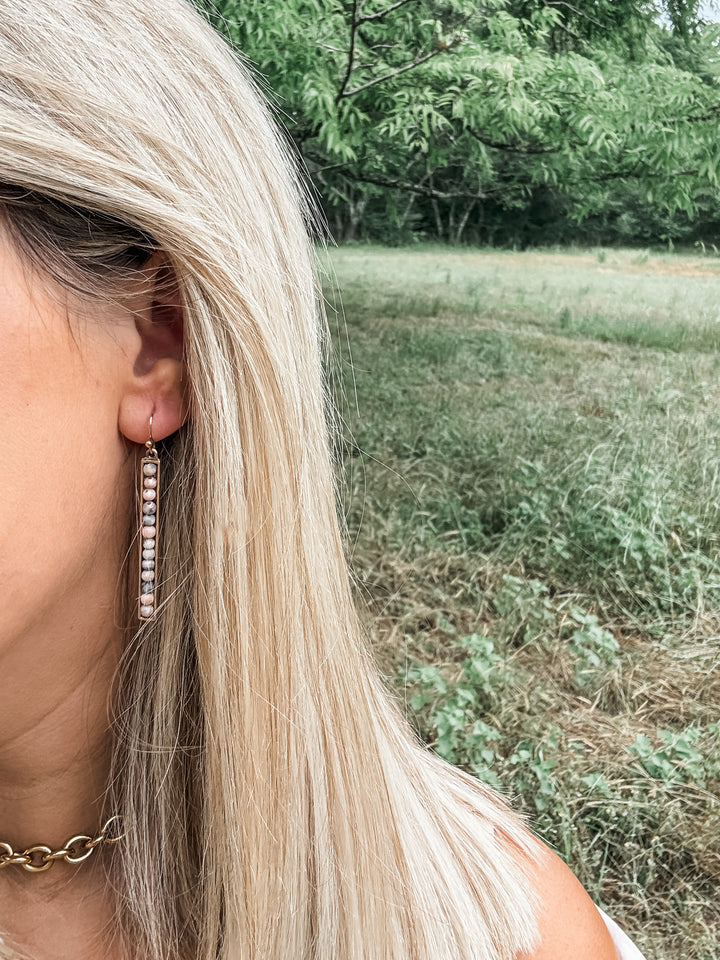 Stone Bar Earrings