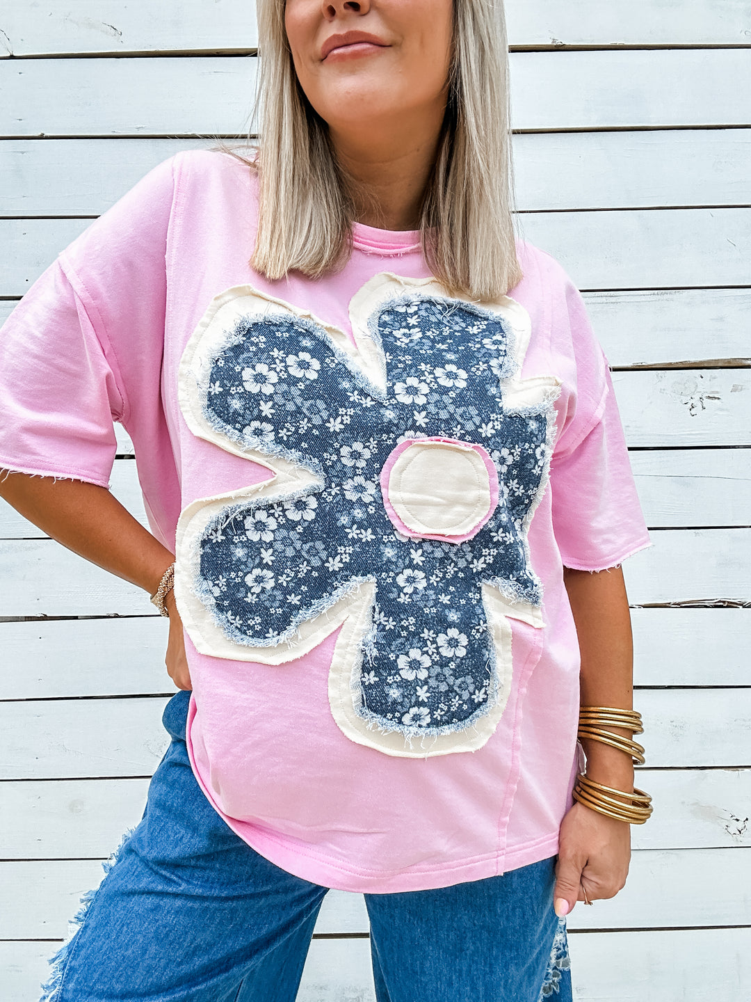 Free Spirit Floral Patch Top