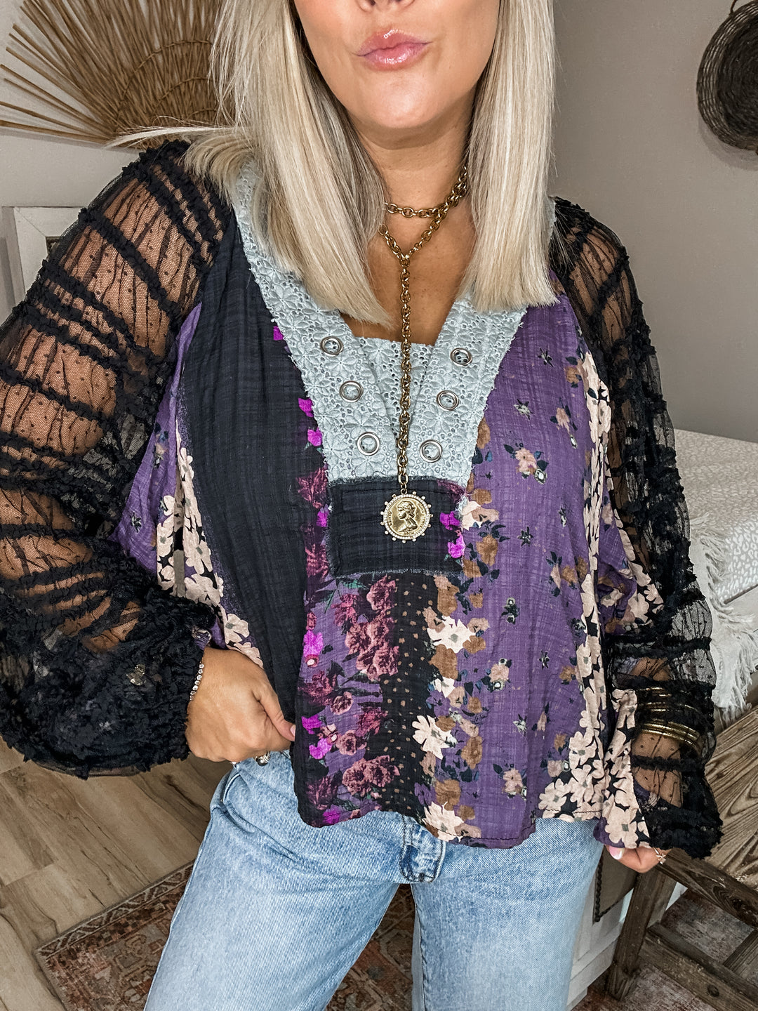 Midnight Bloom Top