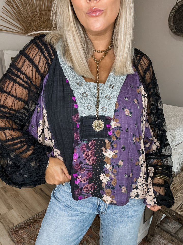 Midnight Bloom Top