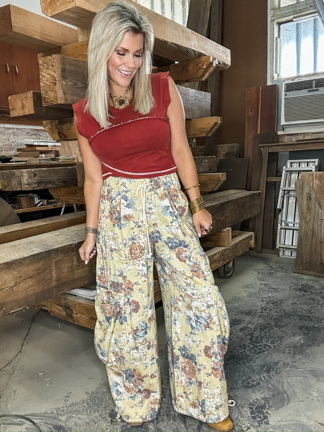 Memory Lane Floral Denim Bottoms