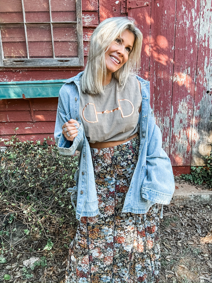 Boho Blues Side Tie Oversized Denim Jacket