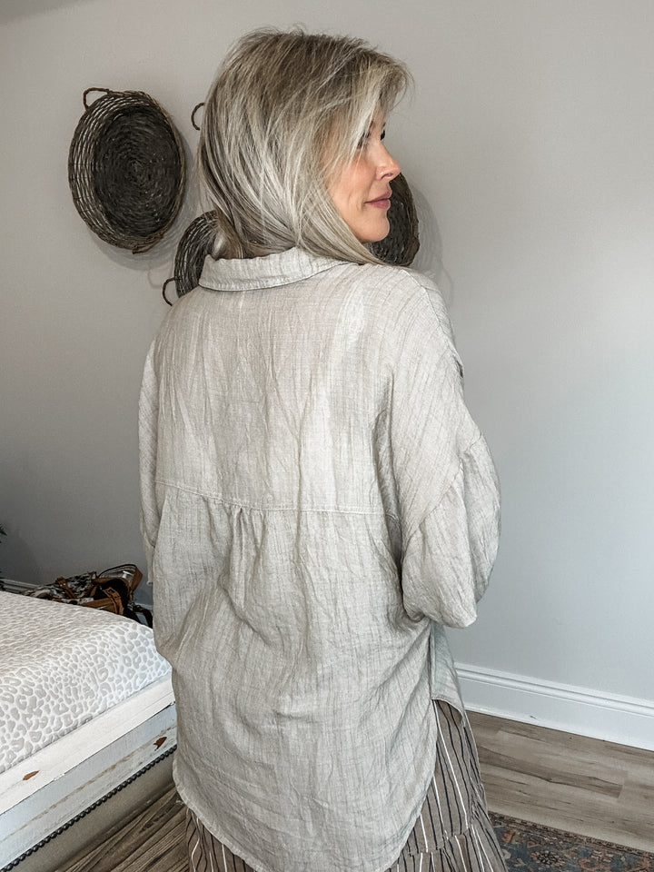 Drift Away Button Up