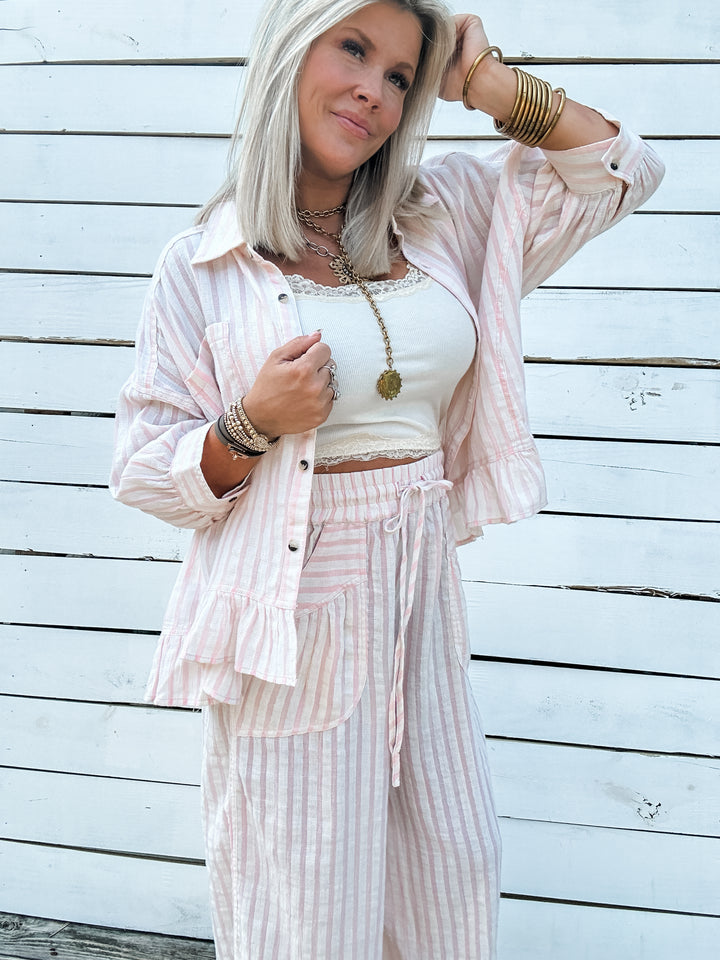 Calm Current Stripe Set - Pink