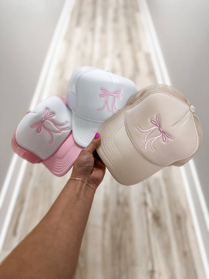 Embroidered Bow Trucker