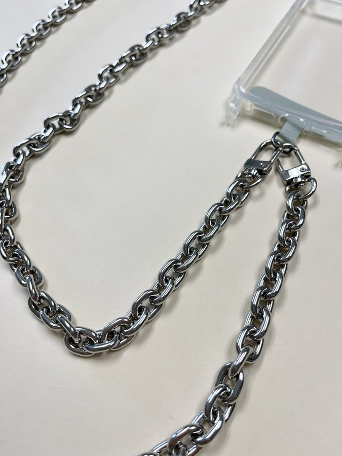 47" Rhodium Plated Oval Chain