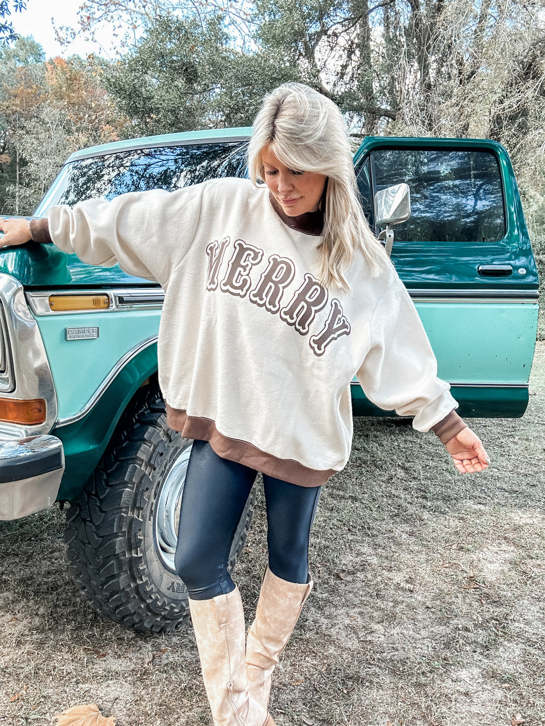Merry Moments REVERSIBLE Mock Neck Sweatshirt