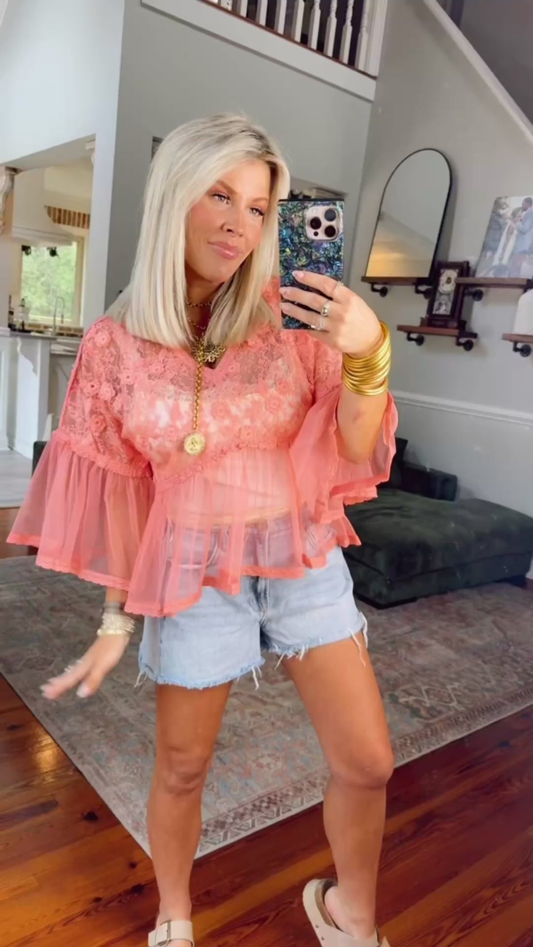 Soft Romance Lace Top - Apricot