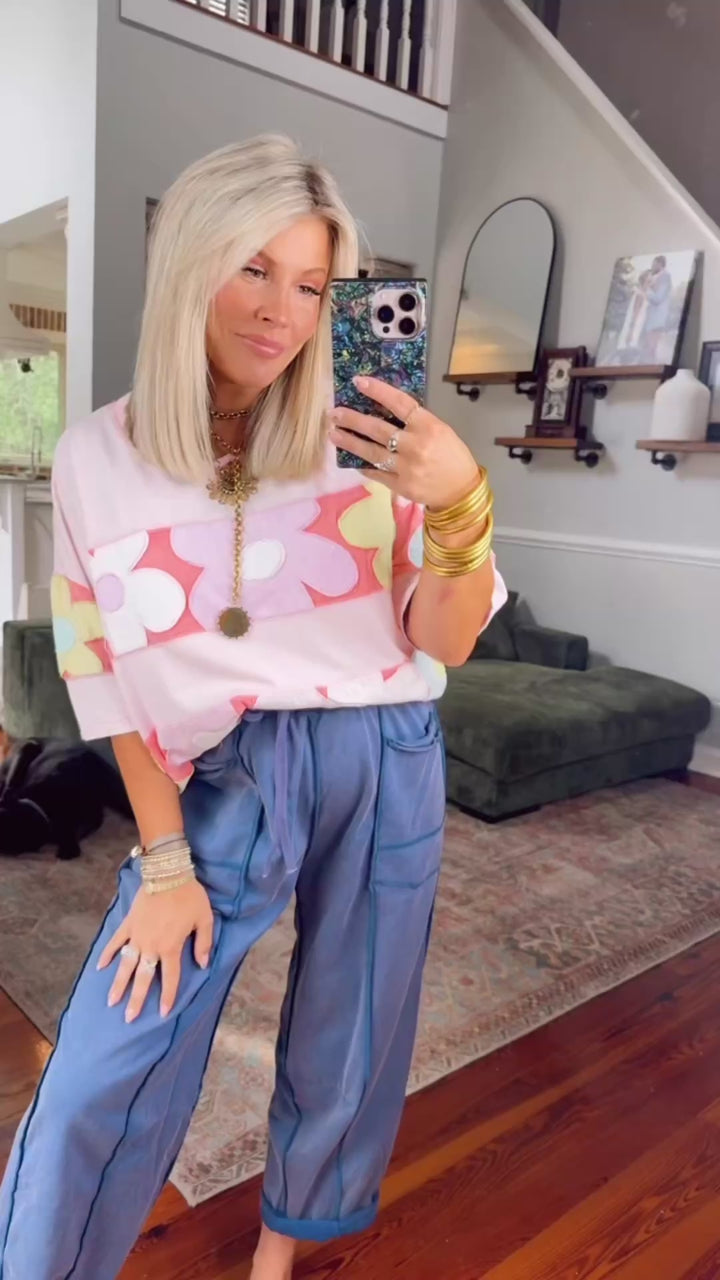 Petal Pop Floral Patchwork Top