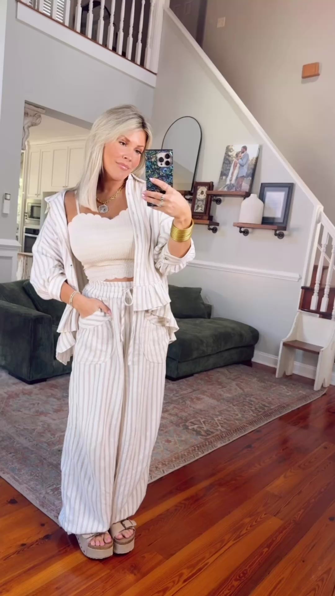 Calm Current Stripe Set - Taupe